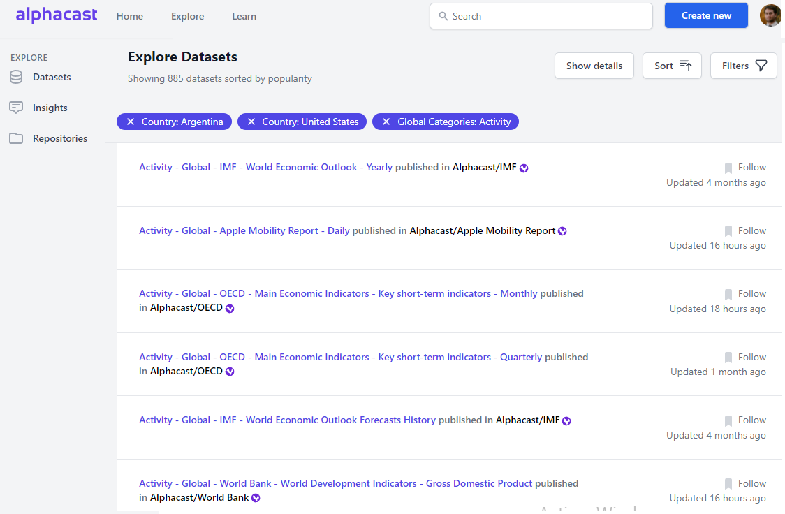 Explore Datasets